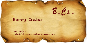 Berey Csaba névjegykártya