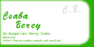 csaba berey business card